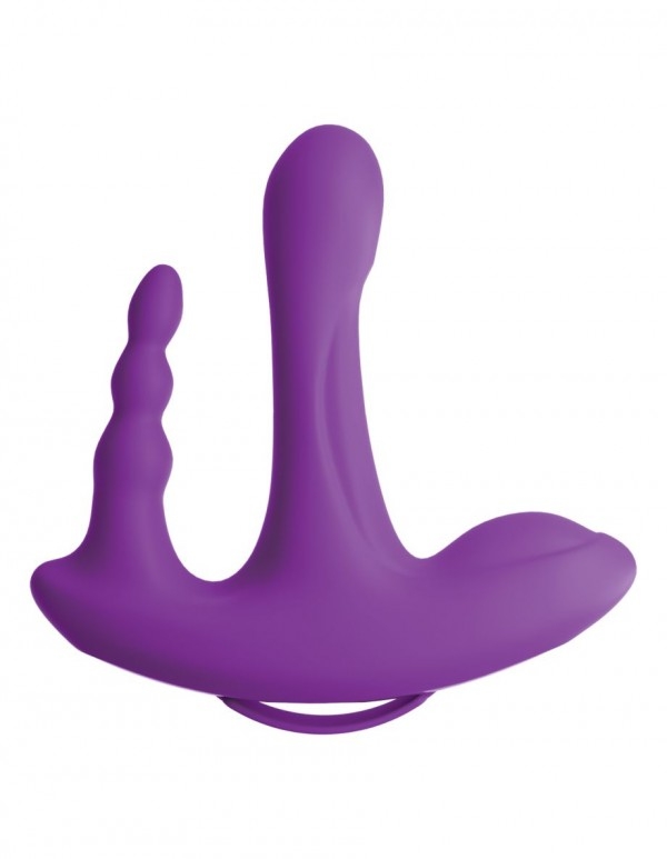 Вибратор тройной "3Some Rock N'Ride" на дистанционном управлении, фиолетовый 