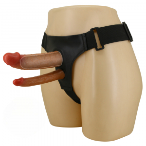 Фаллопротез для двойного проникновения "Pretty Love Keaven" мулат